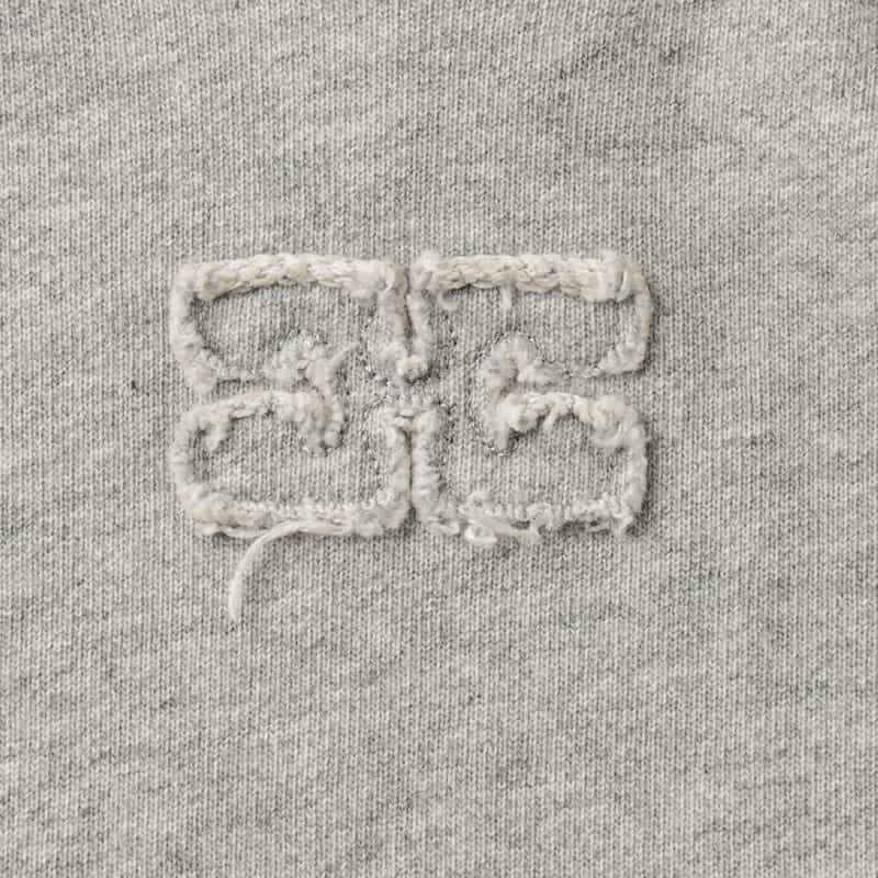 GANNI GANNI＜ガニー＞ プリントロゴ ジップアップフーデッドパーカー GRAY