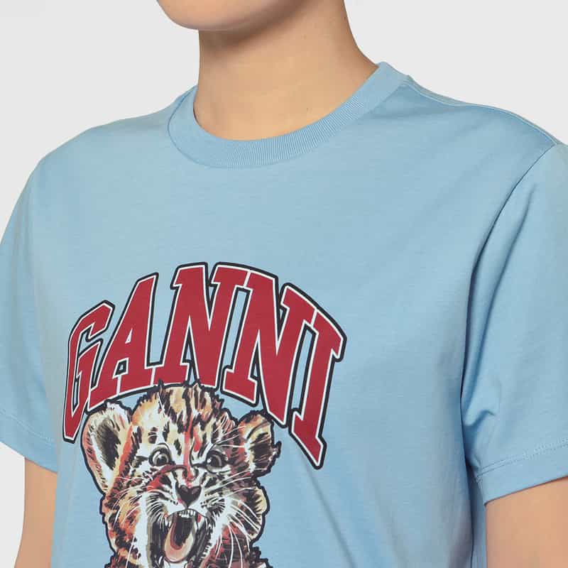 GANNI GANNI ＜ガニー＞ プリントTシャツ LIGHT BLUE