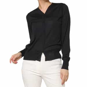 ウォッシャブル シルクナイロン素材シアーニットカーディガン