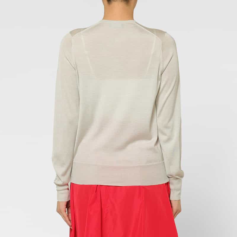 BARNEYS NEW YORK ウォッシャブル シルクナイロン素材シアーニットカーディガン LIGHT GRAY