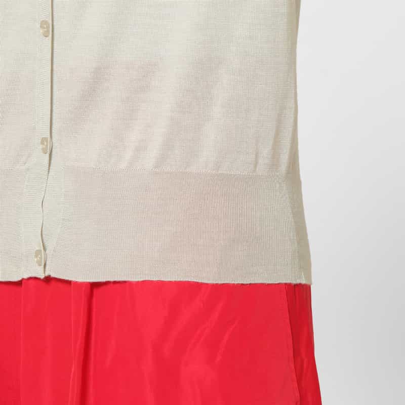 BARNEYS NEW YORK ウォッシャブル シルクナイロン素材シアーニットカーディガン LIGHT GRAY