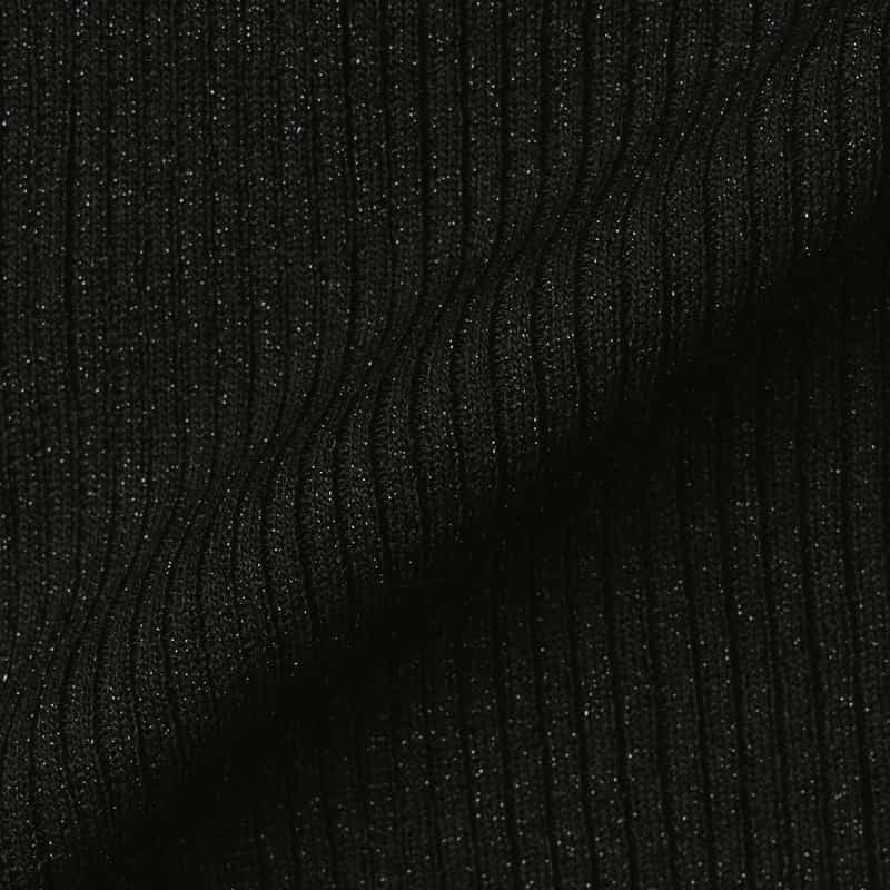 BARNEYS NEW YORK ウォッシャブル フリルスリーブ シアーラメニットカーディガン BLACK