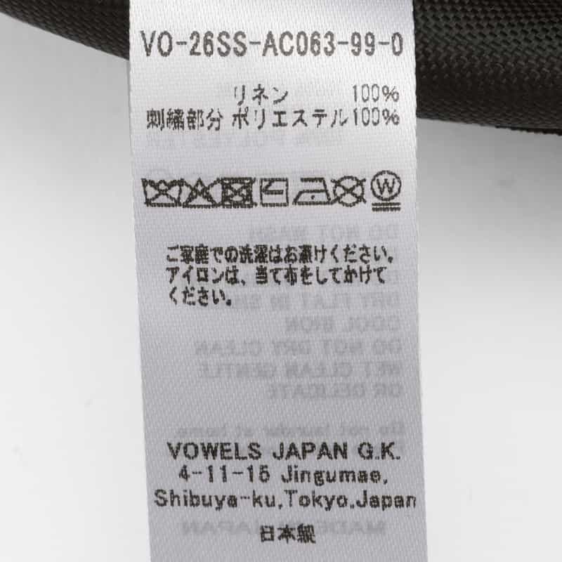 VOWELS VOWELS＜バウルズ＞ フラワー刺繍入りキャップ BLACK