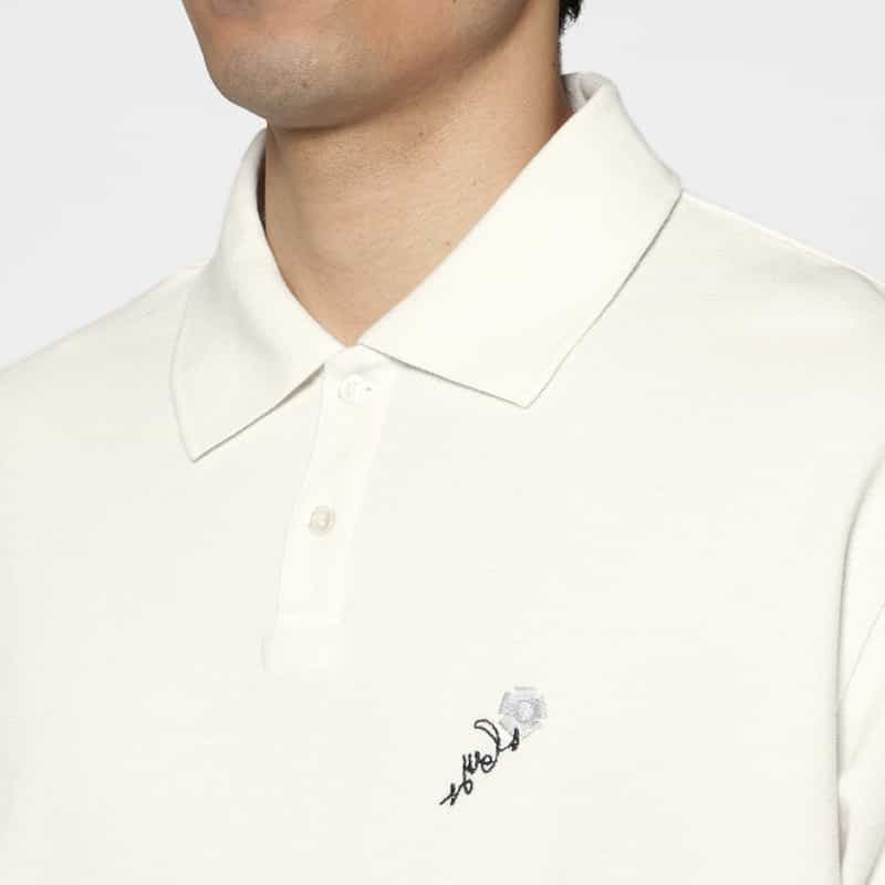 VOWELS VOWELS＜バウルズ＞ 刺繍入りポロシャツ WHITE