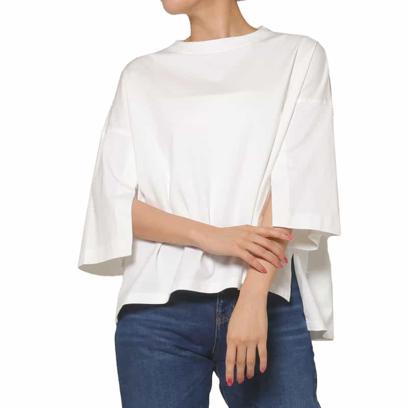 COGTHEBIGSMOKE COGTHEBIGSMOKE ＜コグザビッグスモーク＞ スリットスリーブ カットソー WHITE