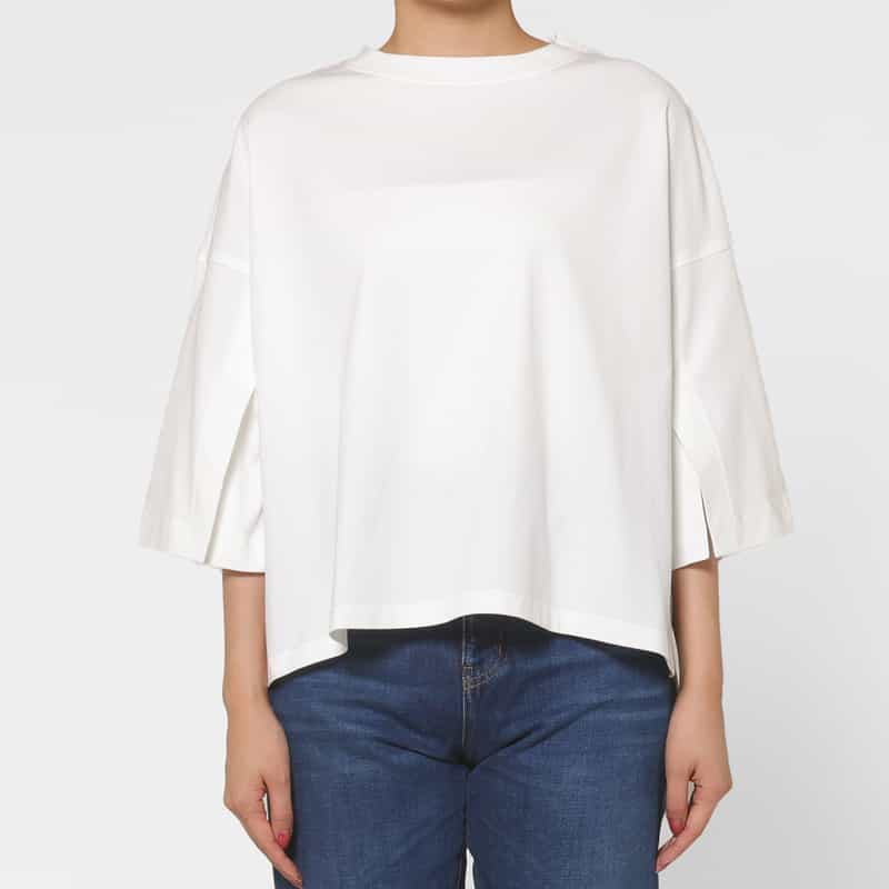 COGTHEBIGSMOKE COGTHEBIGSMOKE ＜コグザビッグスモーク＞ スリットスリーブ カットソー WHITE