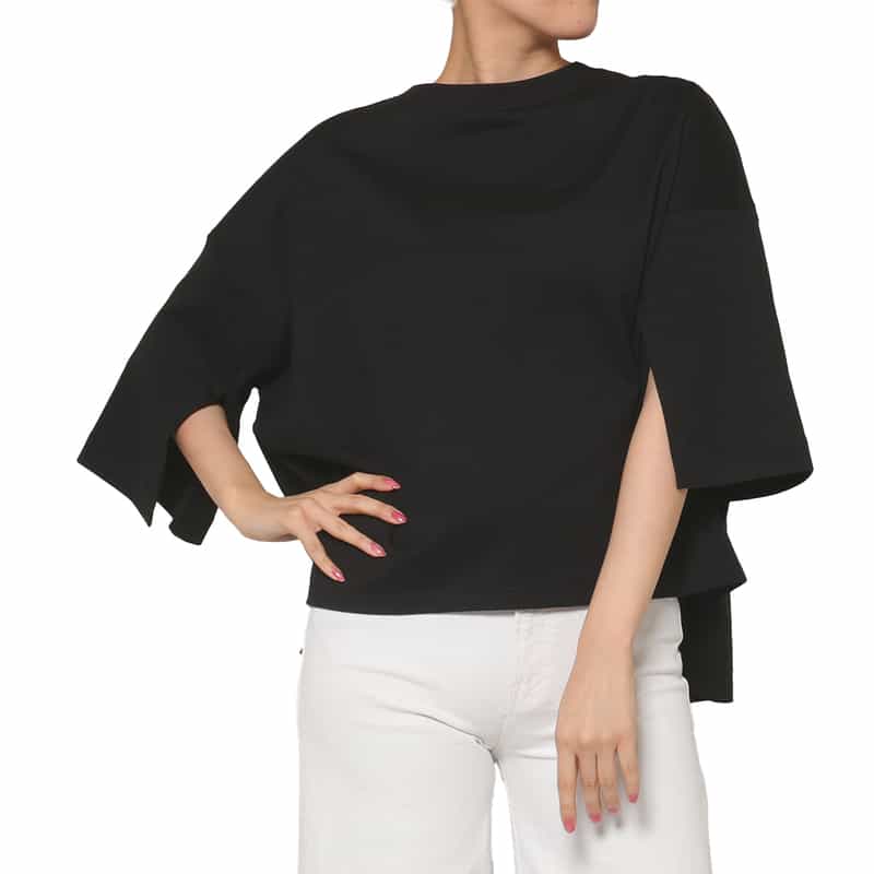 COGTHEBIGSMOKE COGTHEBIGSMOKE ＜コグザビッグスモーク＞ スリットスリーブ カットソー BLACK