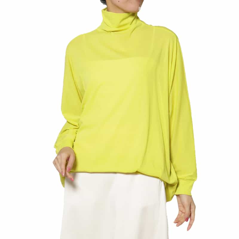 COGTHEBIGSMOKE COGTHEBIGSMOKE ＜コグザビッグスモーク＞ シアー素材ボトルネックプルオーバー YELLOW