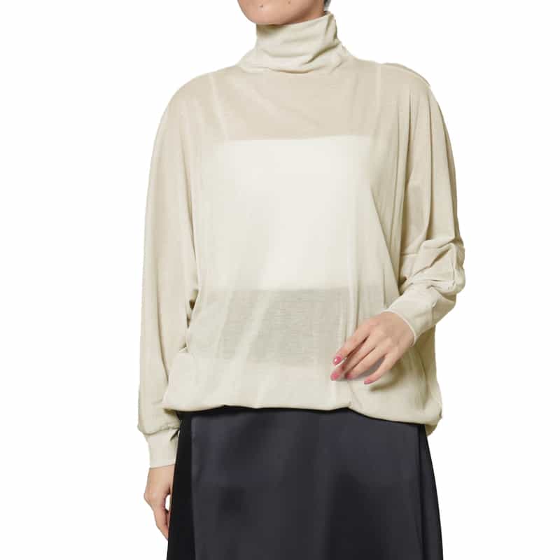 COGTHEBIGSMOKE COGTHEBIGSMOKE ＜コグザビッグスモーク＞ シアー素材ボトルネックプルオーバー LIGHT GRAY