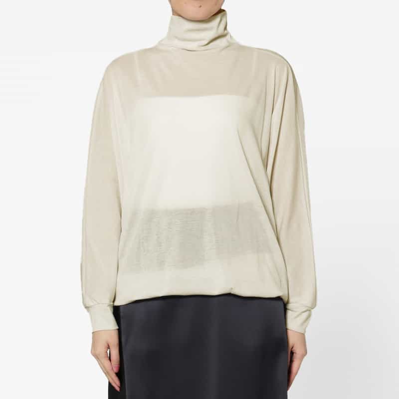 COGTHEBIGSMOKE COGTHEBIGSMOKE ＜コグザビッグスモーク＞ シアー素材ボトルネックプルオーバー LIGHT GRAY