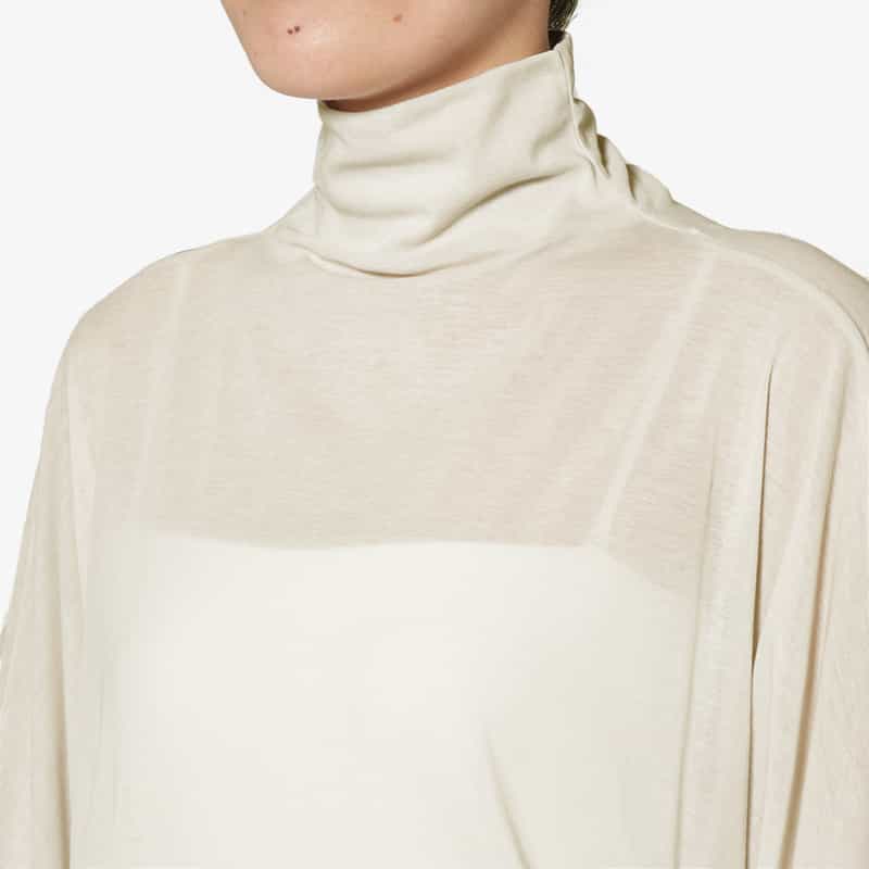 COGTHEBIGSMOKE COGTHEBIGSMOKE ＜コグザビッグスモーク＞ シアー素材ボトルネックプルオーバー LIGHT GRAY