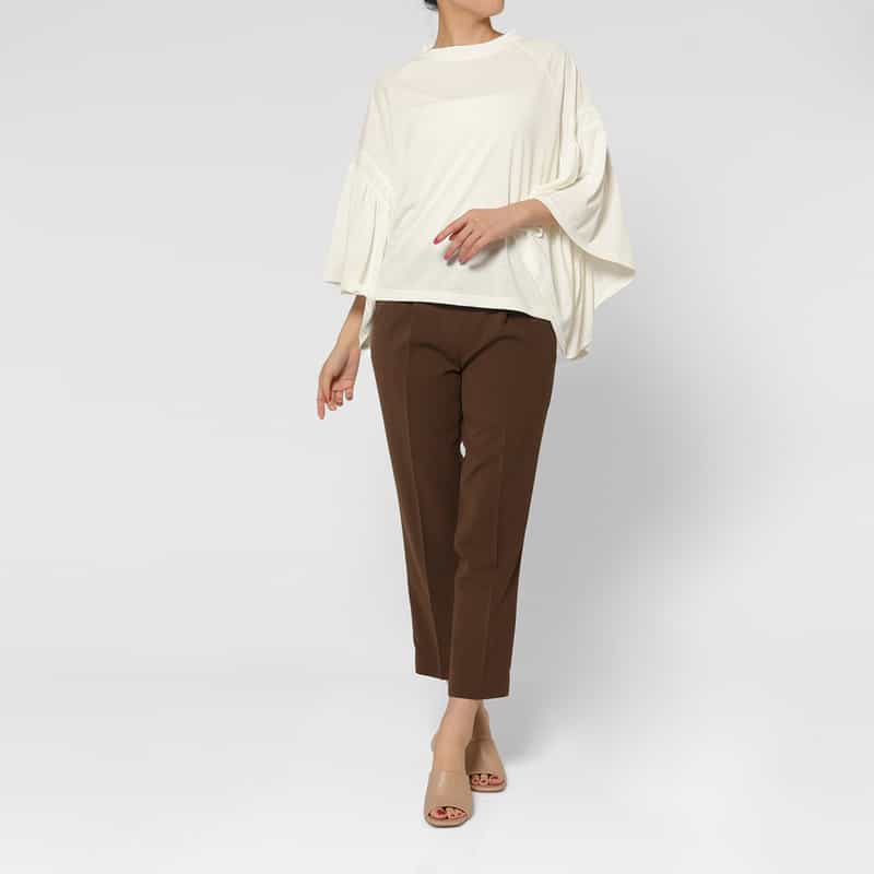 COGTHEBIGSMOKE COGTHEBIGSMOKE ＜コグザビッグスモーク＞ ギャザースリーブカットソー IVORY