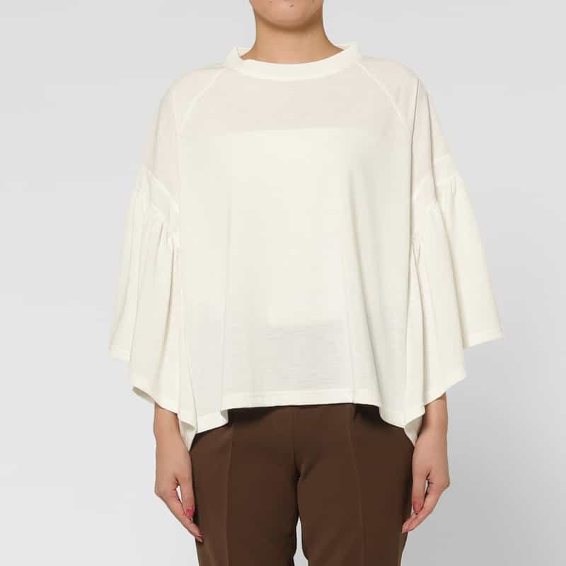 COGTHEBIGSMOKE COGTHEBIGSMOKE ＜コグザビッグスモーク＞ ギャザースリーブカットソー IVORY