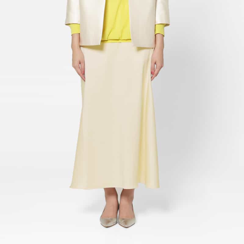 COGTHEBIGSMOKE COGTHEBIGSMOKE ＜コグザビッグスモーク＞ シャイニー素材ドローストリング ロングスカート IVORY