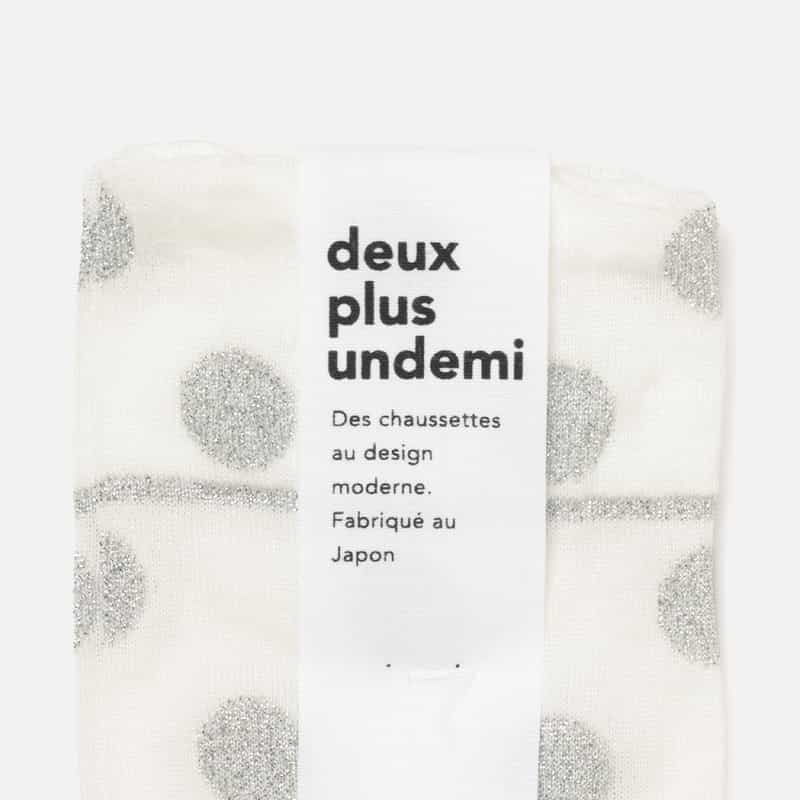 DEUX PLUS UNDEMI DEUXPLUSUNDEMI＜ドゥプリュスアンドゥミ＞ ドット柄ラメソックス WHITE