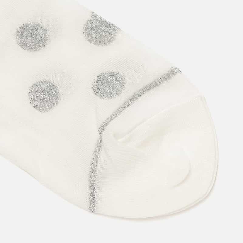 DEUX PLUS UNDEMI DEUXPLUSUNDEMI＜ドゥプリュスアンドゥミ＞ ドット柄ラメソックス WHITE