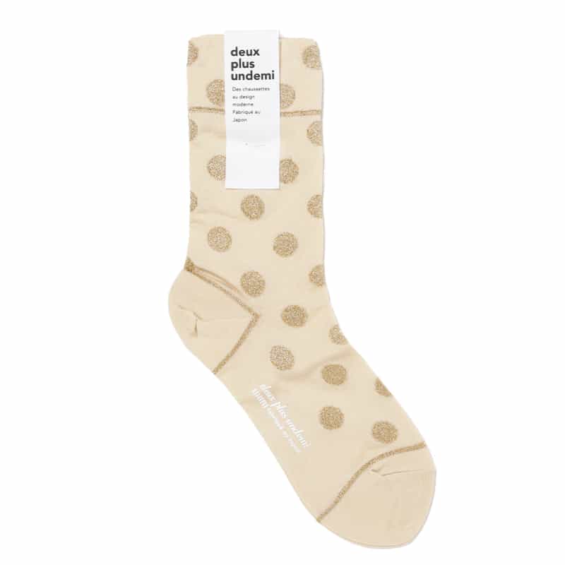 DEUX PLUS UNDEMI DEUXPLUSUNDEMI＜ドゥプリュスアンドゥミ＞ ドット柄ラメソックス BEIGE
