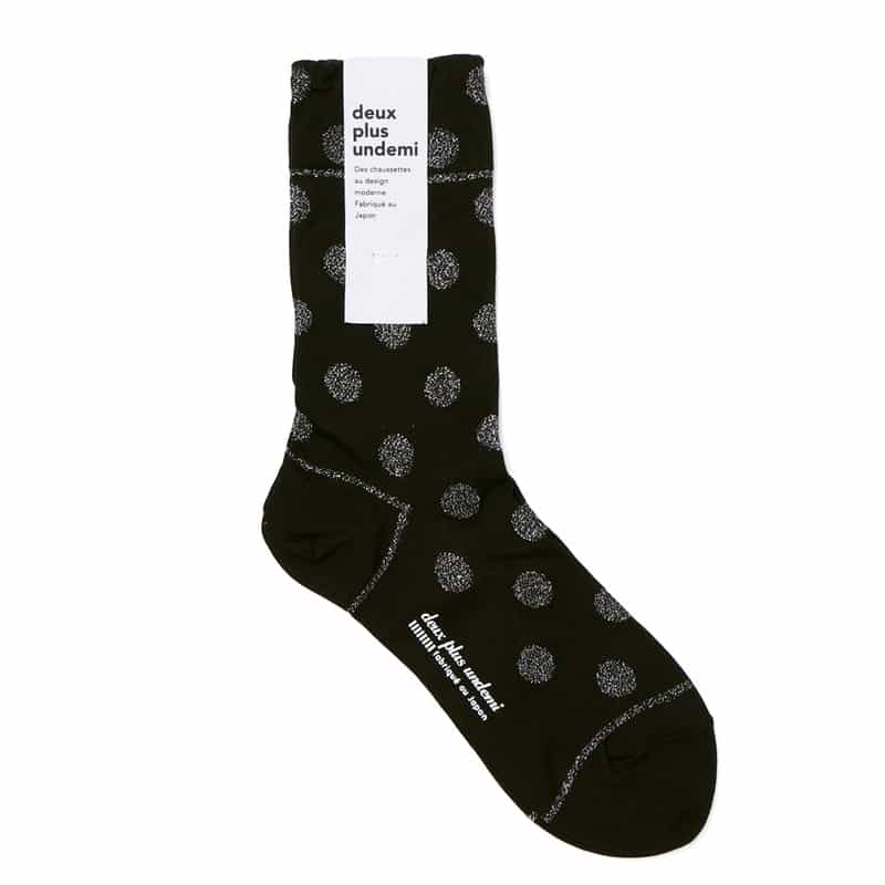 DEUX PLUS UNDEMI DEUXPLUSUNDEMI＜ドゥプリュスアンドゥミ＞ ドット柄ラメソックス BLACK