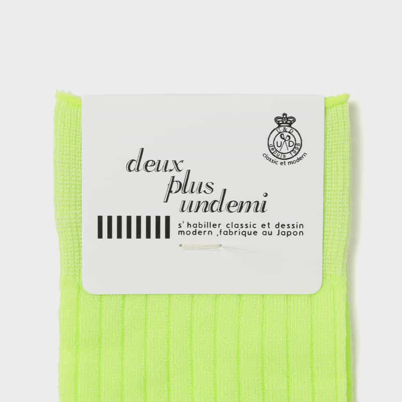 DEUX PLUS UNDEMI DEUXPLUSUNDEMI＜ドゥプリュスアンドゥミ＞ リブロングソックス LIGHT GREEN