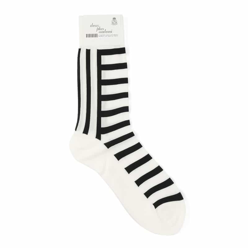 DEUXPLUSUNDEMI＜ドゥプリュスアンドゥミ＞ ボーダー×ストライプ柄ソックス