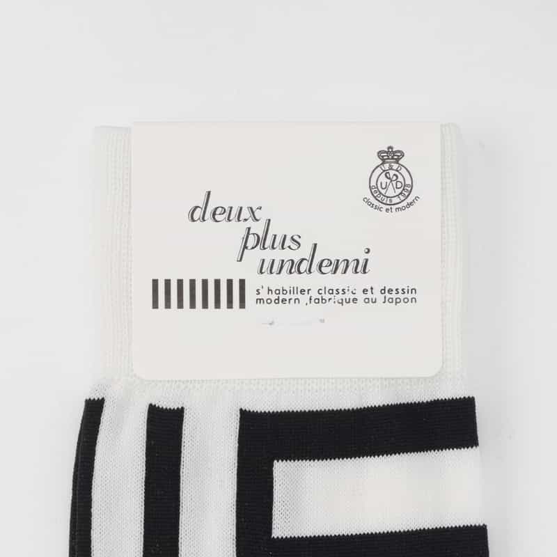 DEUX PLUS UNDEMI DEUXPLUSUNDEMI＜ドゥプリュスアンドゥミ＞ ボーダー×ストライプ柄ソックス WHITE