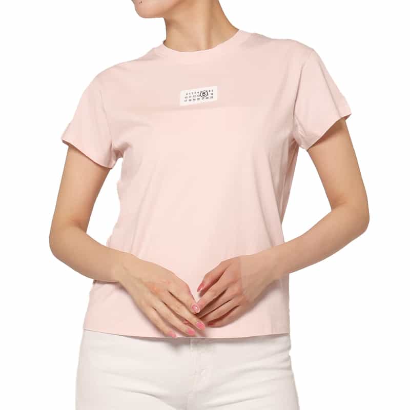 MM6 MAISON MARGIELA MM6 MAISON MARGIELA ＜エムエム6 メゾン マルジェラ＞ ロゴタグ Tシャツ PINK