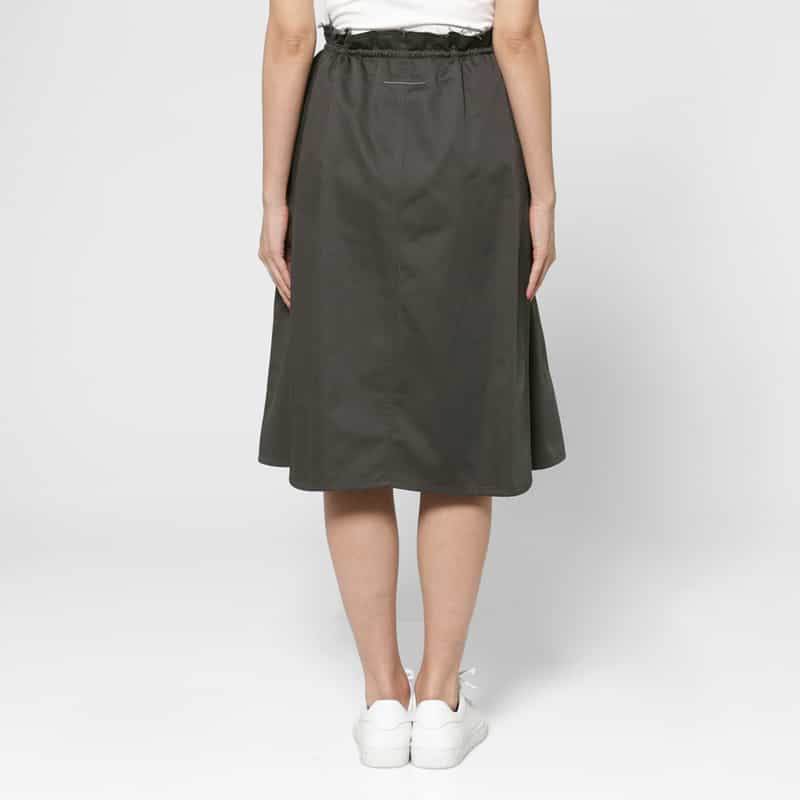 MM6 MAISON MARGIELA MM6 MAISON MARGIELA＜エムエム6 メゾン マルジェラ＞ カットオフウエスト ドローストリングスカート GRAY