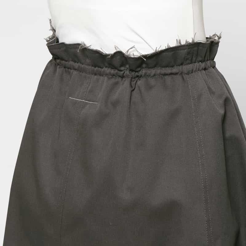 MM6 MAISON MARGIELA MM6 MAISON MARGIELA＜エムエム6 メゾン マルジェラ＞ カットオフウエスト ドローストリングスカート GRAY