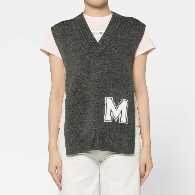 MM6 MAISON MARGIELA MM6 MAISON MARGIELA ＜エムエム6 メゾン マルジェラ＞ ニットベスト GRAY