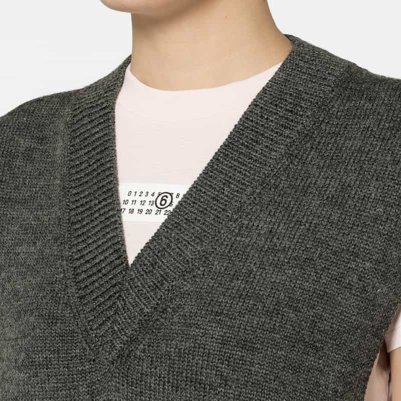 MM6 MAISON MARGIELA MM6 MAISON MARGIELA ＜エムエム6 メゾン マルジェラ＞ ニットベスト GRAY