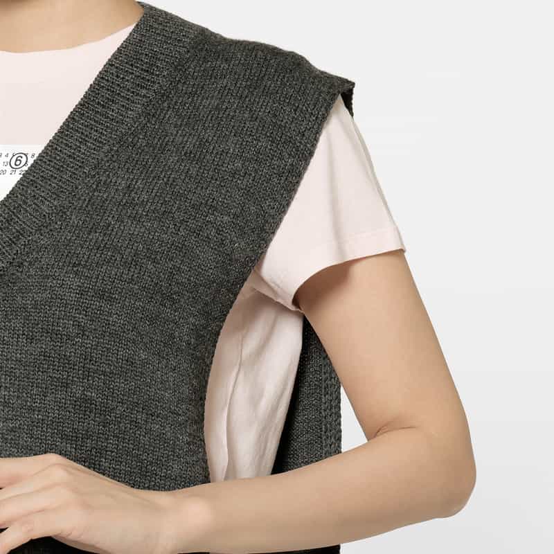 MM6 MAISON MARGIELA MM6 MAISON MARGIELA ＜エムエム6 メゾン マルジェラ＞ ニットベスト GRAY