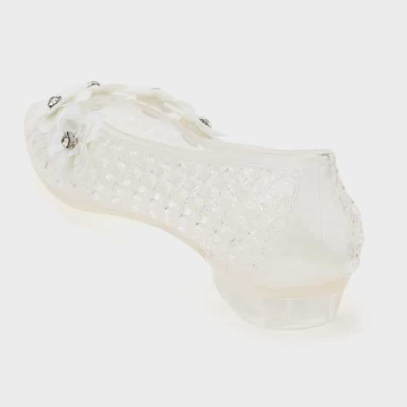 HEAVENLY JELLY HEAVENLY JELLY＜ヘブンリージェリー＞ PVC素材ビジュー付きフラットパンプス CLEAR
