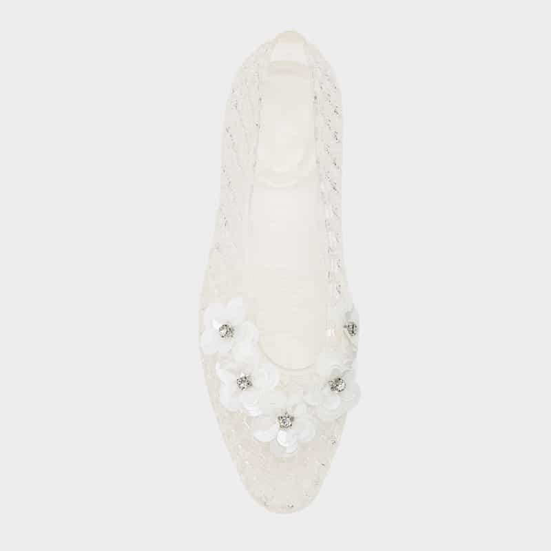 HEAVENLY JELLY HEAVENLY JELLY＜ヘブンリージェリー＞ PVC素材ビジュー付きフラットパンプス CLEAR