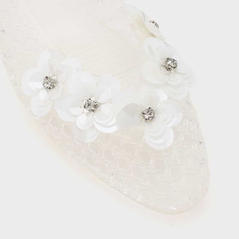 HEAVENLY JELLY HEAVENLY JELLY＜ヘブンリージェリー＞ PVC素材ビジュー付きフラットパンプス CLEAR