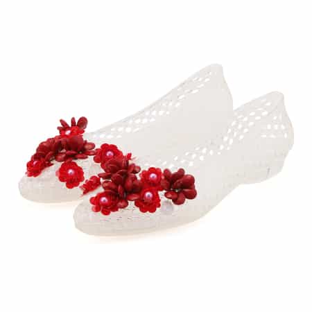 HEAVENLY JELLY＜ヘブンリージェリー＞ PVC素材ビジュー付きフラットパンプス