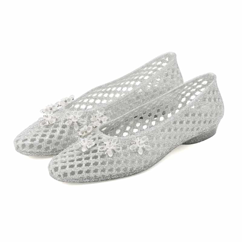 HEAVENLY JELLY＜ヘブンリージェリー＞ PVC素材ビジュー付きフラットパンプス