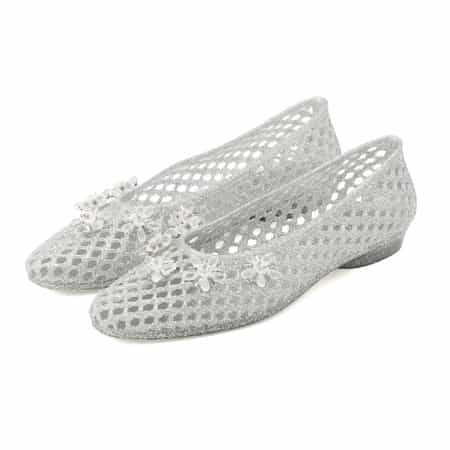 HEAVENLY JELLY＜ヘブンリージェリー＞ PVC素材ビジュー付きフラットパンプス