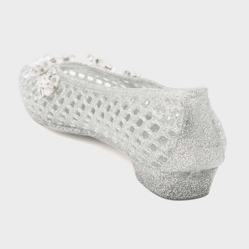 HEAVENLY JELLY HEAVENLY JELLY＜ヘブンリージェリー＞ PVC素材ビジュー付きフラットパンプス SILVER