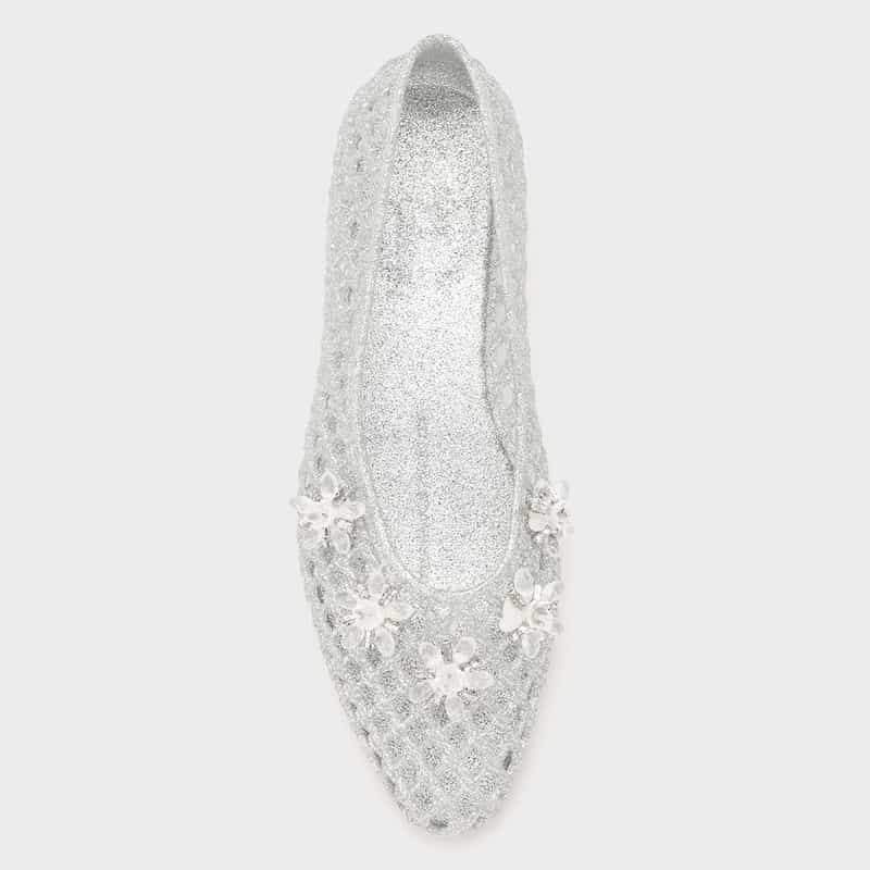 HEAVENLY JELLY HEAVENLY JELLY＜ヘブンリージェリー＞ PVC素材ビジュー付きフラットパンプス SILVER