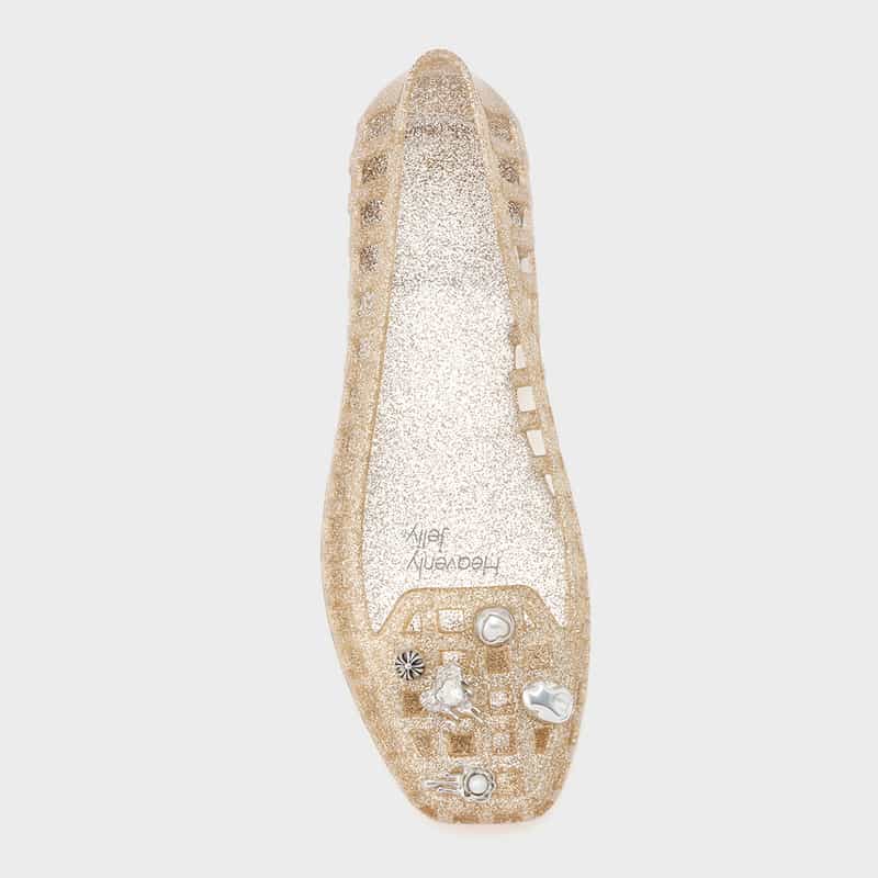 HEAVENLY JELLY HEAVENLY JELLY＜ヘブンリージェリー＞ PVC素材ビジュー付きフラットパンプス GOLD