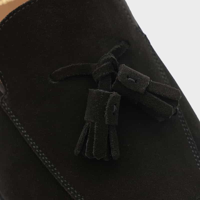 CROCKETT＆JONES CROCKETT＆JONES＜クロケット&ジョーンズ＞ スエード素材タッセルローファー"ANTIBES" BLACK