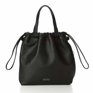 ソフトレザー ドローストリングバッグ