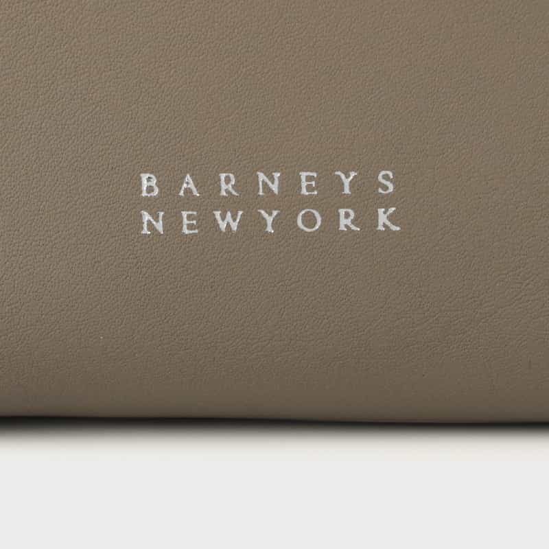 BARNEYS NEW YORK ソフトレザー ドローストリングバッグ GRAY BEIGE