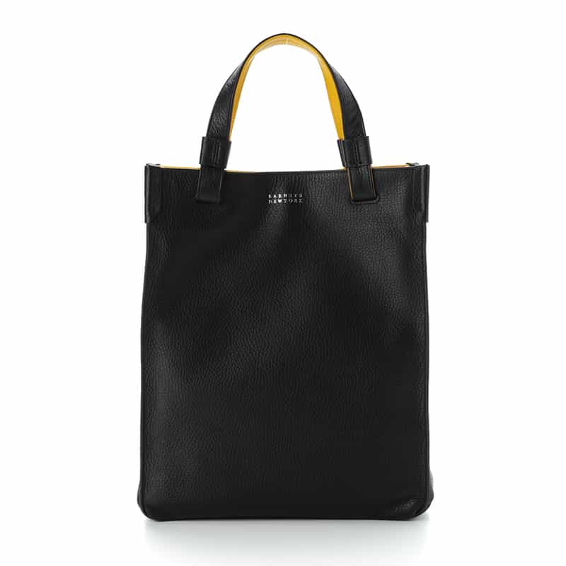 BARNEYS NEW YORK バイカラー レザーミニトートバッグ YELLOW