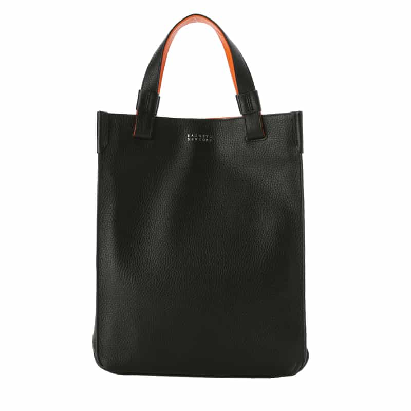 BARNEYS NEW YORK バイカラー レザーミニトートバッグ ORANGE