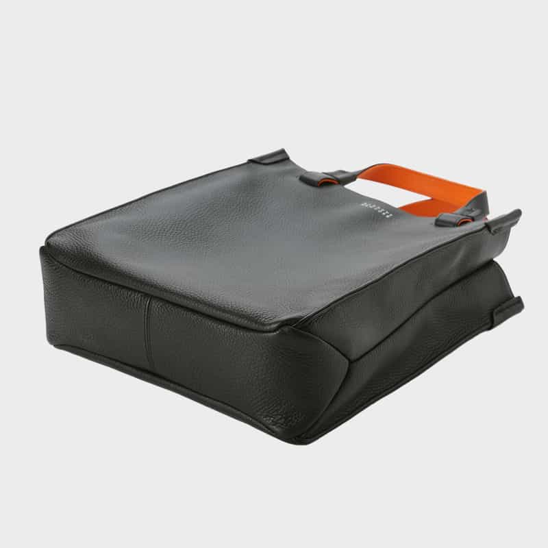 BARNEYS NEW YORK バイカラー レザーミニトートバッグ ORANGE