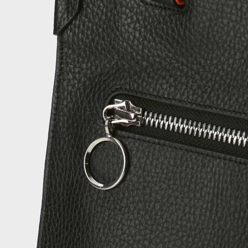 BARNEYS NEW YORK バイカラー レザーミニトートバッグ ORANGE