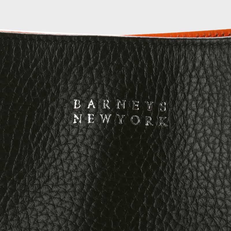 BARNEYS NEW YORK バイカラー レザーミニトートバッグ ORANGE