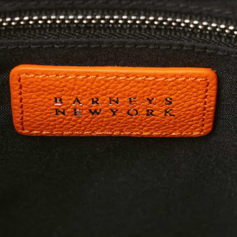 BARNEYS NEW YORK バイカラー レザーミニトートバッグ ORANGE