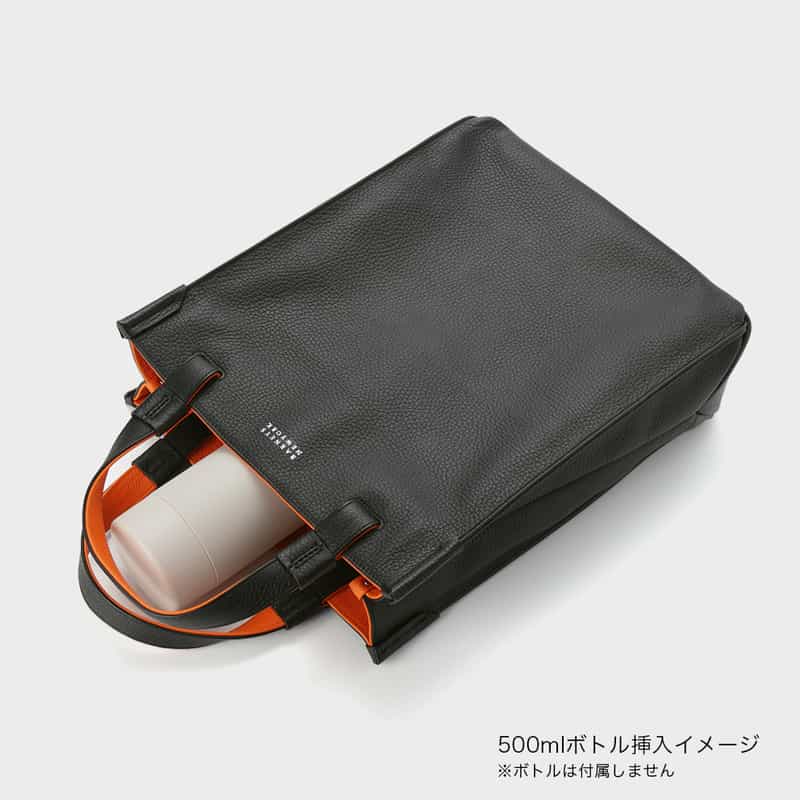 BARNEYS NEW YORK バイカラー レザーミニトートバッグ ORANGE